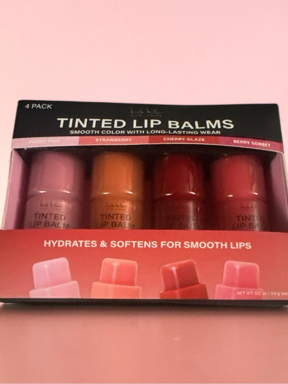 Nicole Miller Tinted Lip Balms 4-Pack -